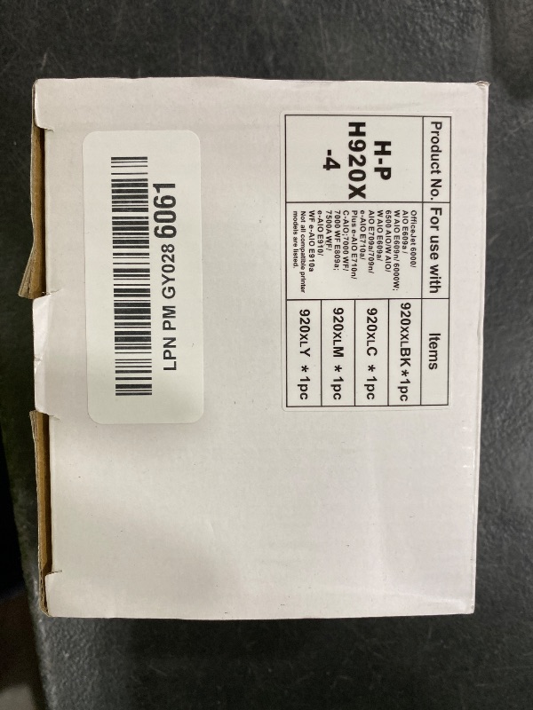 Photo 1 of 920XL High Yield Ink Cartridges (4-Pack, Black/Cyan/Magenta/Yellow) Compatible 920XL 920 XL Ink Cartridges Replacement for HP 920XL 920 Ink Work with Officejet 6000 6500 6500A 7000 7500 7500A Printer