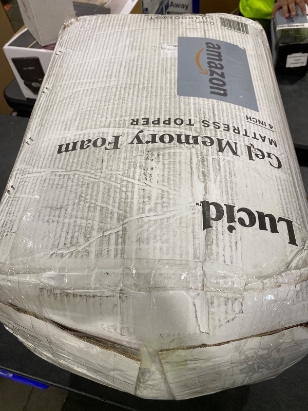 Photo 1 of Lucid 4 Inch Memory Foam Mattress Topper, Queen Size – Cooling Gel Bed Topper – Preassure-Relieving Ultra Plush Feel – Ventilated Breathable Design – CertiPur Certified - Dorm Room Essentials