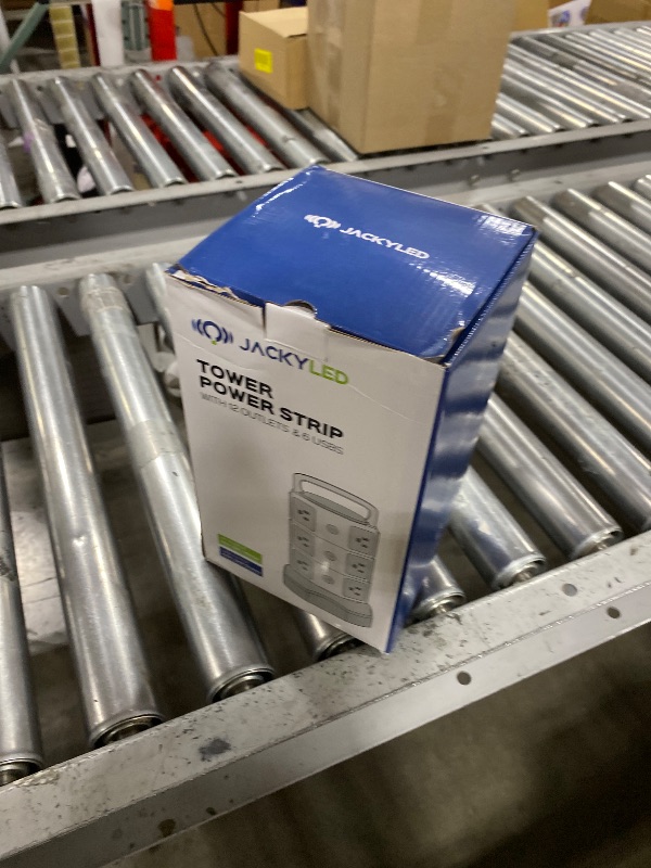 Photo 1 of ?10ft? Power Strip Tower JACKYLED Surge Protector Electric Charging Station with 13A 12 Outlets 6 USB Ports Heavy Duty Extension Cord for Home Office Computer Nightstand Laptop Phone White Black