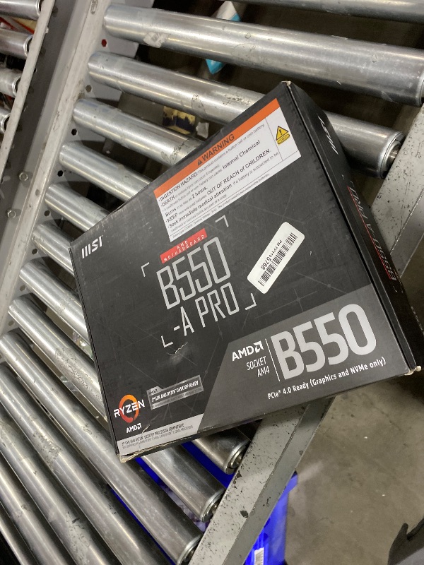 Photo 1 of *****NONFUNCTIONAL, FOR PARTS ONLY******
MSI B550-A PRO ProSeries Motherboard (AMD Ryzen 5000, AM4, DDR4, PCIe 4.0, SATA 6Gb/s, M.2, USB 3.2 Gen 2, HDMI/DP, ATX)*****NONFUNCTIONAL, FOR PARTS ONLY******