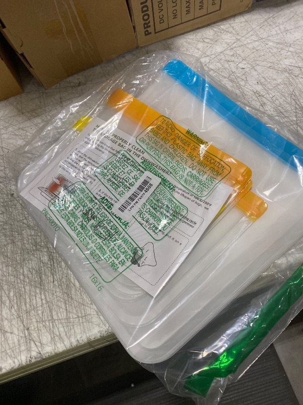 Photo 1 of 10 Pack Dishwasher Safe Reusable Bags, Leakproof Reusable Freezer Bags, BPA Free Food Storage Bags for Lunch Marinate Food Travel - 3 Gallon 3 Snack 4 Sandwich Bags