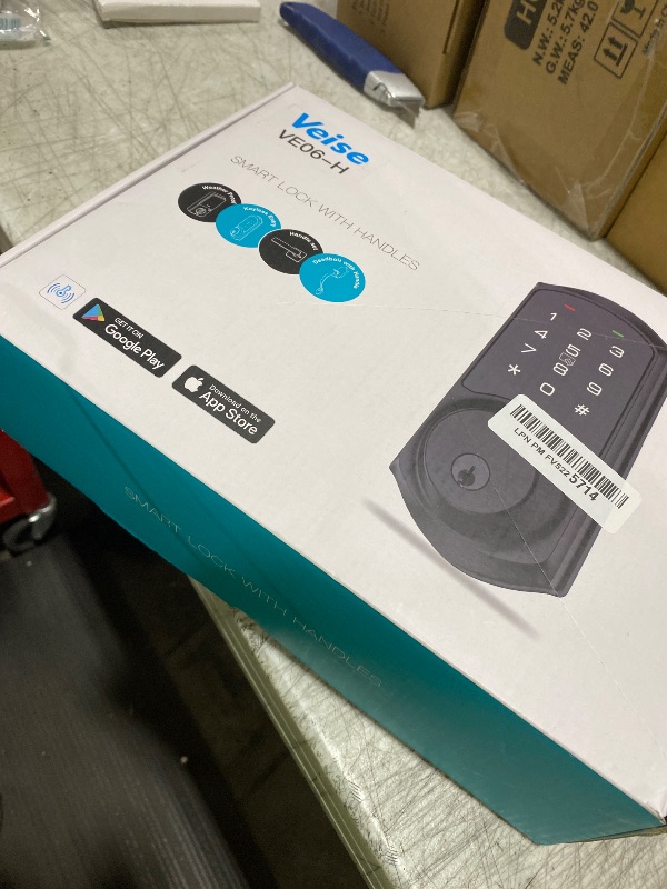 Photo 1 of Veise VE06-H Smart Front Door Lock Set, App Control, Keyless Entry Deadbolt with Lever Handle, Electronic Digital Touchscreen Keypad, Auto Lock, Easy Install, Satin Nickel