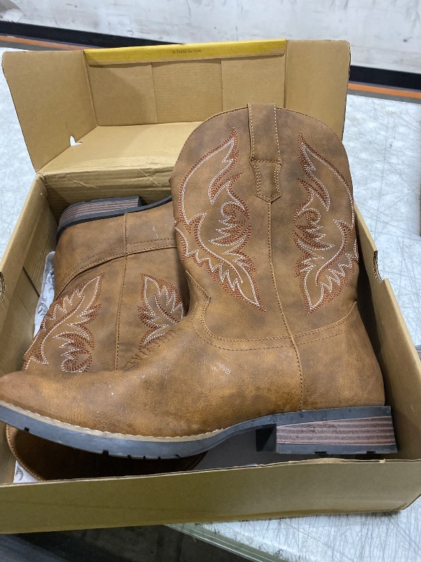 Photo 1 of IUV Cowboy Boots For Men Square Toe Western Boot Durable Retro Classic Embroidered Pull On Boot Slip Resistant Country Boots 11