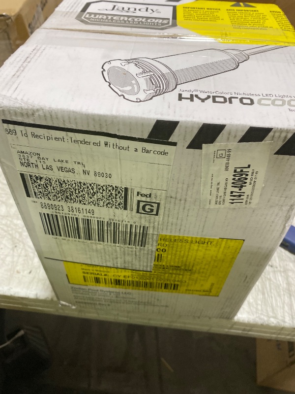 Photo 1 of Jandy RGBW Watercolors Nicheless LED Light with HydroCool™ and 100' Cord 12V 12W, Black