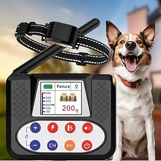 Photo 1 of Wireless Dog Fence, Electric Fence System with Big LCD Color Screen, Portable Wireless Pet Fence with Remote Training collar, Dog Perimeter Collar, Adjustable for Small Medium Big Dogs (For 1 Dog)