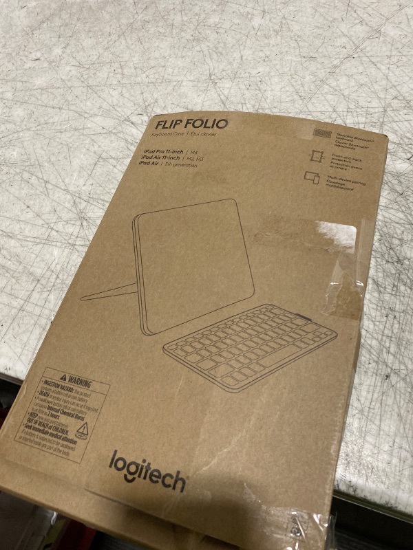 Photo 1 of Logitech Flip Folio, Keyboard Case for iPad Pro 11-inch (M4 & M5) & iPad Air 11-inch (M2, M3 & M4)(5th Gen) - Protective & Stowable Bluetooth Keyboard Case, Multi-Device - Midnight Black
