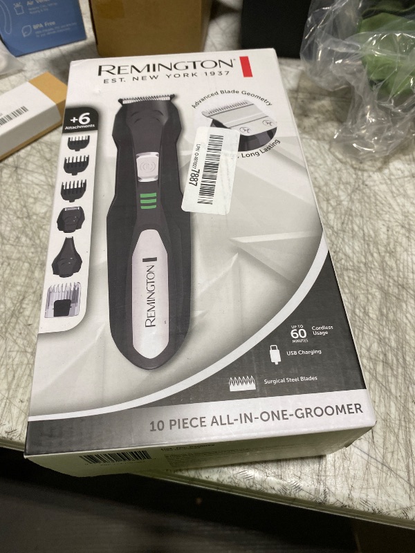 Photo 1 of Remington All-in-One Grooming Kit, Lithium Powered, 8 Piece Set with Trimmer, Men's Shaver, Clippers, Beard and Stubble Combs, PG6025, Black