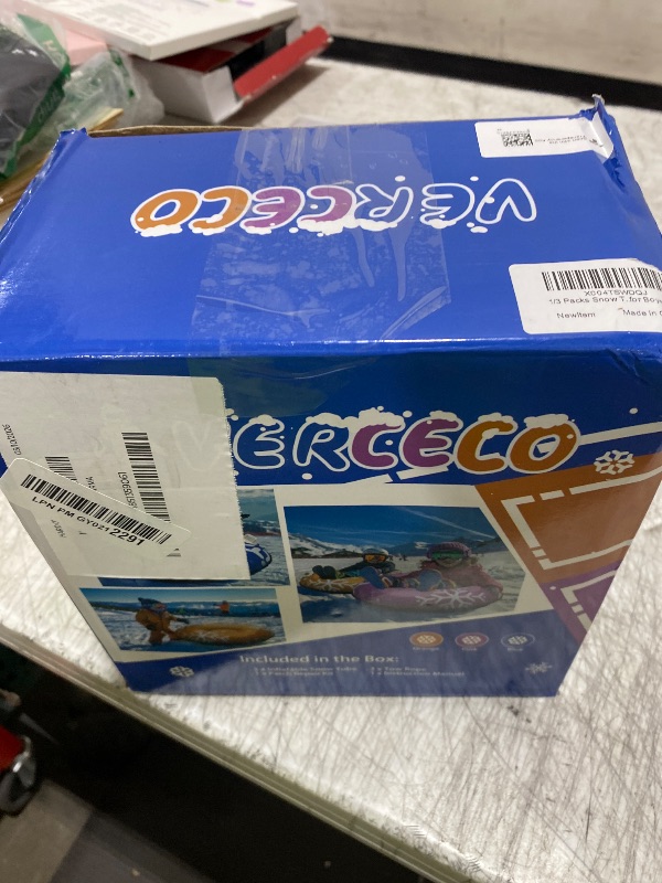 Photo 1 of 1/3 Packs Snow Tube Inflatable Sleds for Kids Snow Tubes for Sledding Heavy Duty 36'' Snow Sleds for Kids and Adult with Handles Outdoor Snow Toys Set for Boys Girl 3PCs-Mix