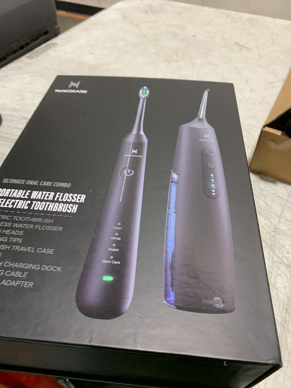 Photo 1 of 2-1 Oral Clean Kit- Water Dental flosser & Electric Toothbrush Combo- Brushing & Flossing- for Teeth Cleaning and Gum Health (Black)