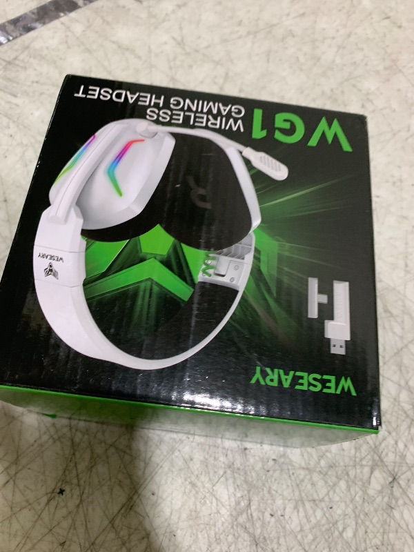 Photo 1 of WESEARY Wireless Gaming Headset for PS5, PS4, PC, Laptop, Mac & Switch, Dual Low-Latency 2.4GHz USB/Type-C, Bluetooth Gaming Headphones with ENC Mic for Gamecube, 3D Stereo,Colorful Light, 50H Power