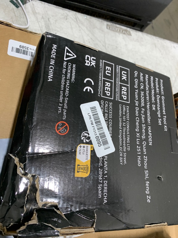 Photo 1 of HAPDEN Grommet Tool Kit, 3/8 inch Handheld Eyelet Kit Manual Grommet Press Machine with 500 pcs 10 mm Grommets