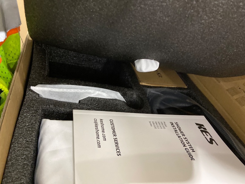 Photo 1 of KES Shower System with Tub Spout, Matte Black Shower Faucet Set Complete 10 Inch Rain Shower Head with Handheld Spray and Waterfall Bathtub, cUPC Pressure Balance Shower Valve Trim Kit, XB6305F18-BK