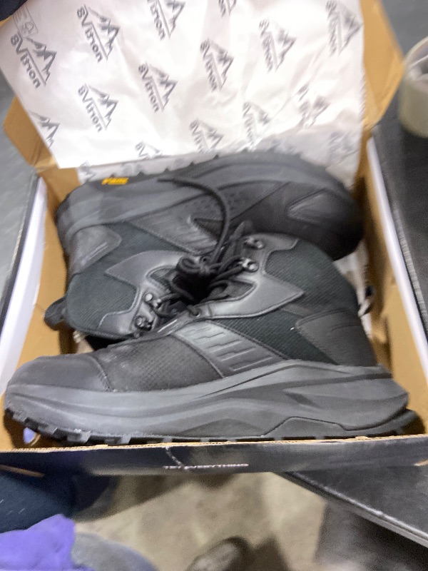 Photo 1 of NORTIV 8 Men's Wide Toe Box Hiking Boots Low Drop Waterproof Outdoor Trekking Camping Shoes Katahdin,Size 10.5,Black,SNHB25001M