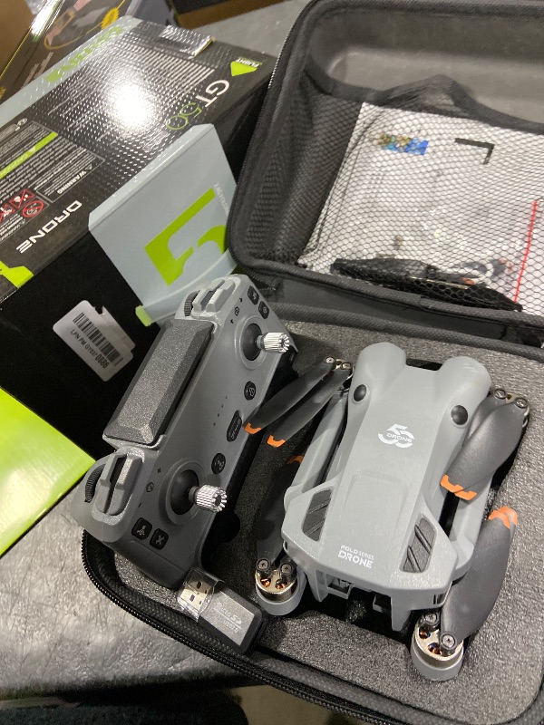 Photo 1 of Drones with Dual Camera for Adults, Brushless Motor Large HD Screen Remote Control, Lightweight Under 249g Foldable Professional Drone for Beginner, Mini Quadcopter with 2 Batteries & Storage Bag