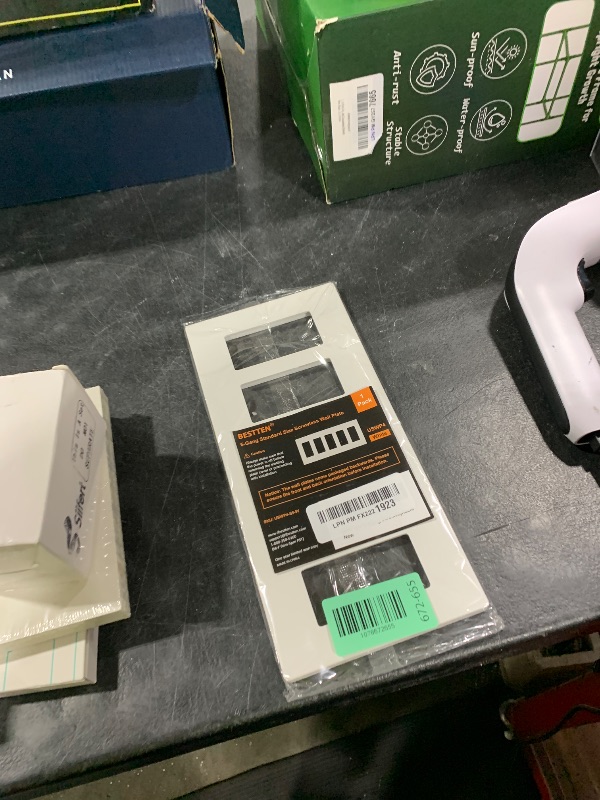 Photo 1 of 1 Pack BESTTEN 5-Gang Screwless Wall Plate, Decorator Outlet Cover, USWP4 Glossy Off White, Decor Face Plate for Light Switch, Dimmer, GFCI, USB Receptacle, H4.69” x W10.18”, ETL Listed