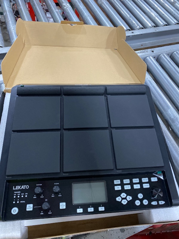 Photo 1 of LEKATO Percussion Sample Pad, Electric Drum Pad with 9 Velocity-Sensitive Drum Pad, 1,000+ Sounds, 32GB Internal Memory, Bluetooth, Drum Set Pad Multipad with MIDI, 24 FX, 4 Trigger Inputs