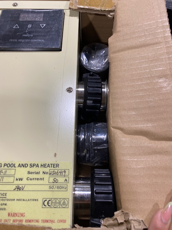 Photo 1 of Foinwer 11KW 240V Pool Heater for Above Ground Pool, Electric Swimming Pool Heater with Touchscreeen, Hot Tub Thermostat for Spa, Bathtub, Above Inground Pool, 1500 Gallons (11KW)