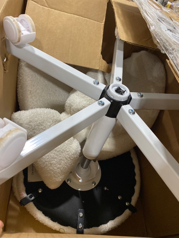 Photo 1 of **********DAMAGED*******
COMHOMA Vanity Chair with Teddy Velvet, Small Tall Armless Chair with Back, Cute Candy Chair for Girls Gift Living Room/Makeup Room/Bedroom/Kitchen (Height Use: Adjustable from Desk to Bar Height)