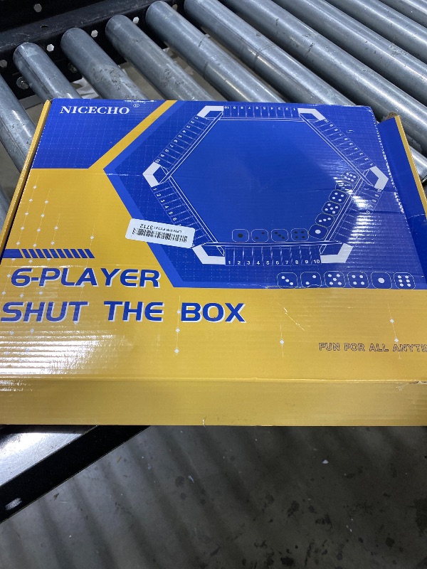 Photo 1 of 1-6 Players Shut The Box Dice Game, Wooden Board Table Math Game with 16 Dice, Classics Tabletop Version Games for Kids Adults, Family,Classroom,Home,Party or Pub