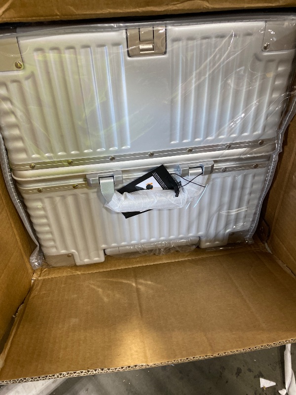 View 3 of feilario 30in Super Large Captain Aluminum Frame Hardside Spinner Wheels Luggage, Removable Wheels Zipperless Checked Suitcase with Cup Holder/Phone Holder