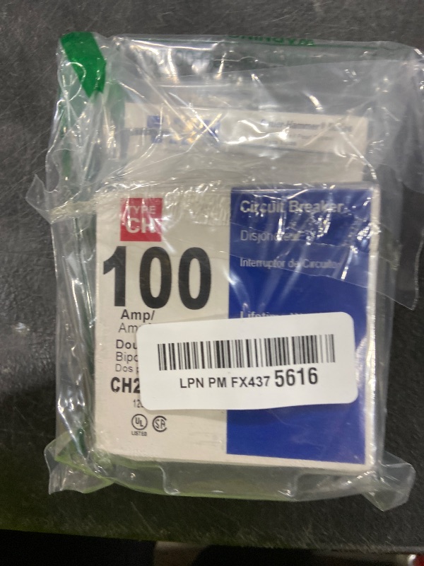Photo 1 of EATON CH2100CS Snap-In Circuit Breaker, 2-Pole, 120/240V, 100A