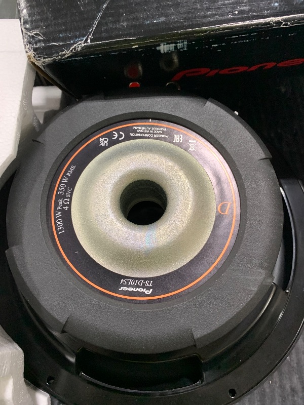 Photo 1 of PIONEER D-Series TS-D10LS4 10” High Performance Subwoofer – 1200W Max, Shallow-Mount Design, 4 Ohm Voice Coil, Deep Bass in Tight Spaces, Compact, Slim, Truck/Car Subwoofer