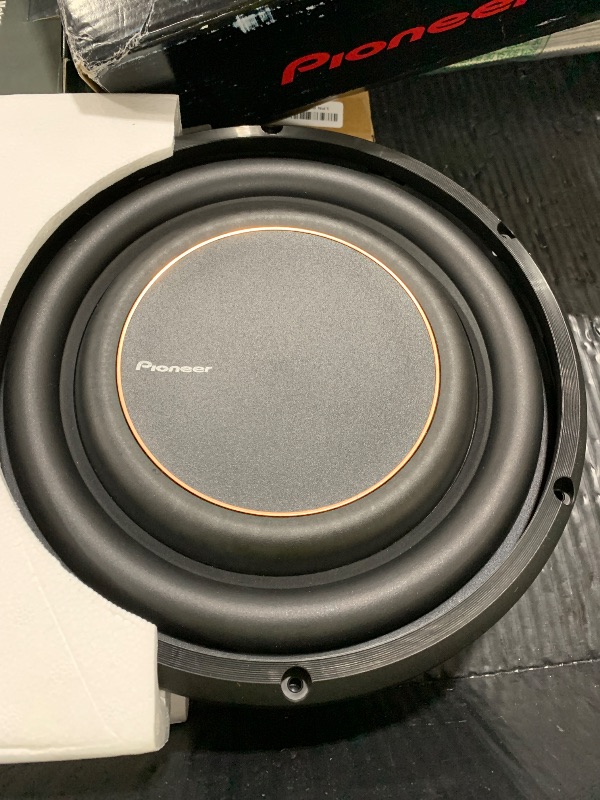 Photo 1 of PIONEER D-Series TS-D10LS4 10” High Performance Subwoofer – 1200W Max, Shallow-Mount Design, 4 Ohm Voice Coil, Deep Bass in Tight Spaces, Compact, Slim, Truck/Car Subwoofer