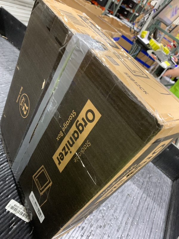 Photo 1 of 12 Pack Shoe Storage Bins, Clear Plastic Stackable Shoe Organizer for Closet, Space Saving Foldable Shoe Rack, Shoe Box Sneaker Holder Container, Black Frame