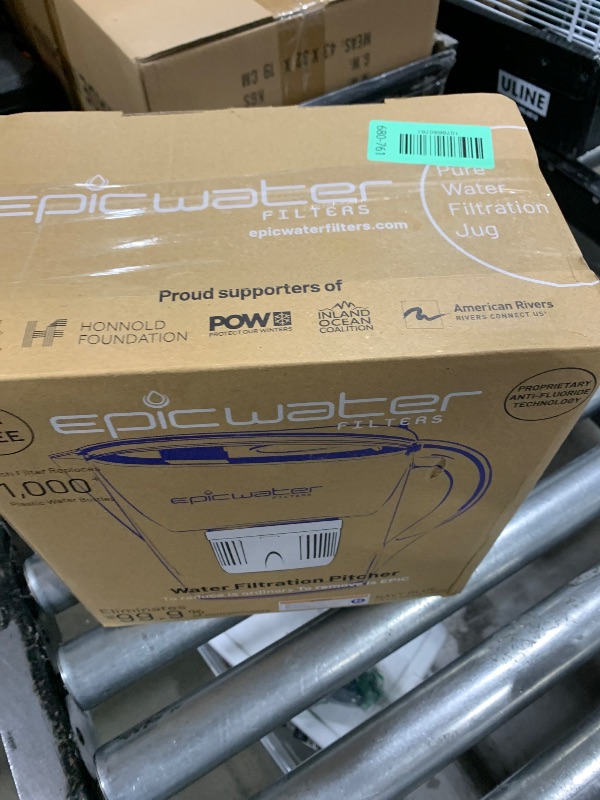 Photo 1 of Epic Water Filters Pure Filter Pitchers for Drinking Water, 10 Cup 150 Gallon Filter, Tritan BPA Free, Reduces Fluoride, Chlorine, Lead, Forever Chemicals (Navy Blue XP)