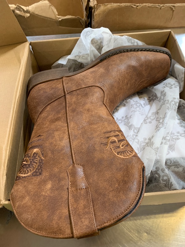 Photo 1 of IUV Cowboy Boots for Men Square Toe Western Classic Embroidered Boots Durable Retro Country Pull on Boot