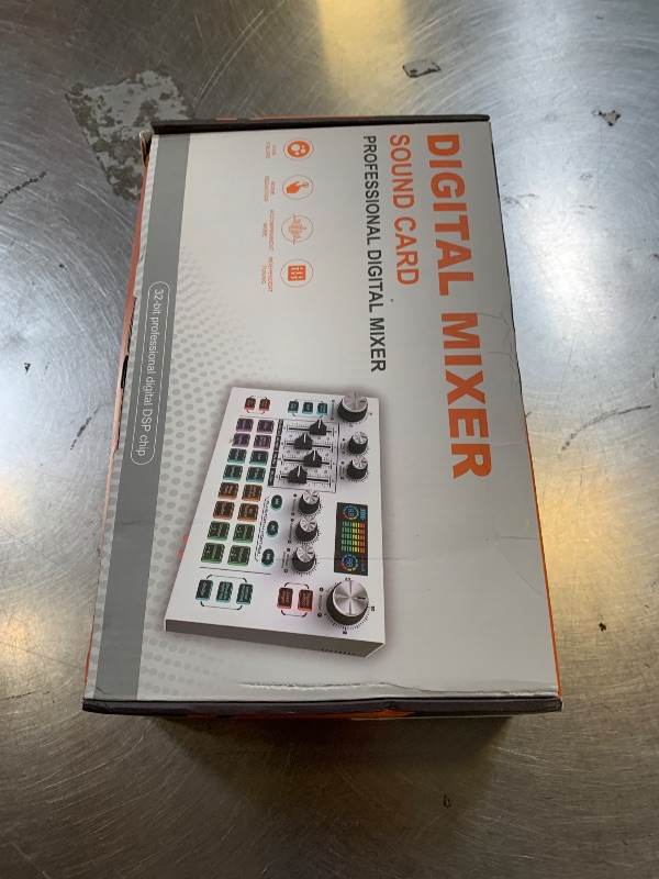 Photo 1 of Yinker Streaming Audio Mixer, LCD Gaming Audio Mixer Interface, Live Sound Card with Bluetooth, 48V Phantom Power for Live Streaming Podcast, Recording, Gaming