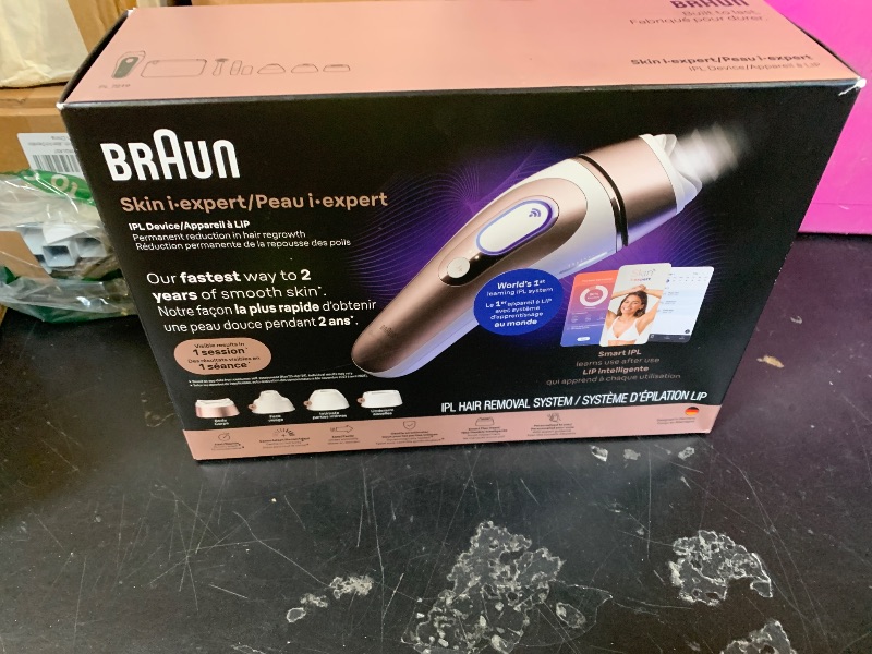 Photo 1 of Braun Skin i-Expert Smart IPL PL7219 at Home Laser Hair Removal for Women and Men with App, Premium Pouch, Venus Razor, 2 Smart Heads, Facial Trimmer