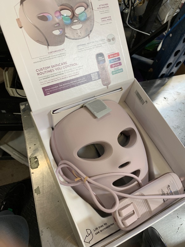 Photo 1 of Shark CryoGlow LED Face Mask with Under-Eye Cooling, Anti-Ageing & Blemish Repair, Red & Blue LED, Infrared Light Therapy, USB-C, Remote Control, Storage Bag, Adjustable Straps, Rose Glow, FW312PK