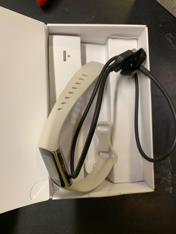Photo 1 of Fitbit Charge 6 Fitness Tracker with Google apps, Heart Rate on Exercise Equipment, 6-Months Premium Membership Included, GPS, Health Tools and More, Porcelain/Silver, One Size (S & L Bands Included)