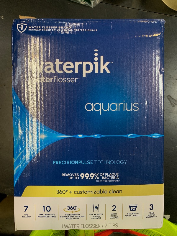 Photo 1 of Waterpik Aquarius Water Flosser For Teeth Cleaning, Gums, Braces, Dental Care, Electric Power With 10 Settings, 7 Tips For Multiple Users And Needs, ADA Accepted, White WP-660, Packaging May Vary