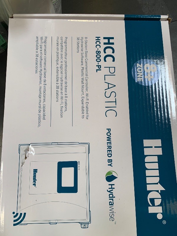 Photo 1 of Hunter HCC 800 PL Smart WiFi Irrigation Controller Hydrawise Enabled 8 Station Base Expandable to 54 Zone Outdoor Sprinkler Timer with Weather Based Scheduling Wall Mount