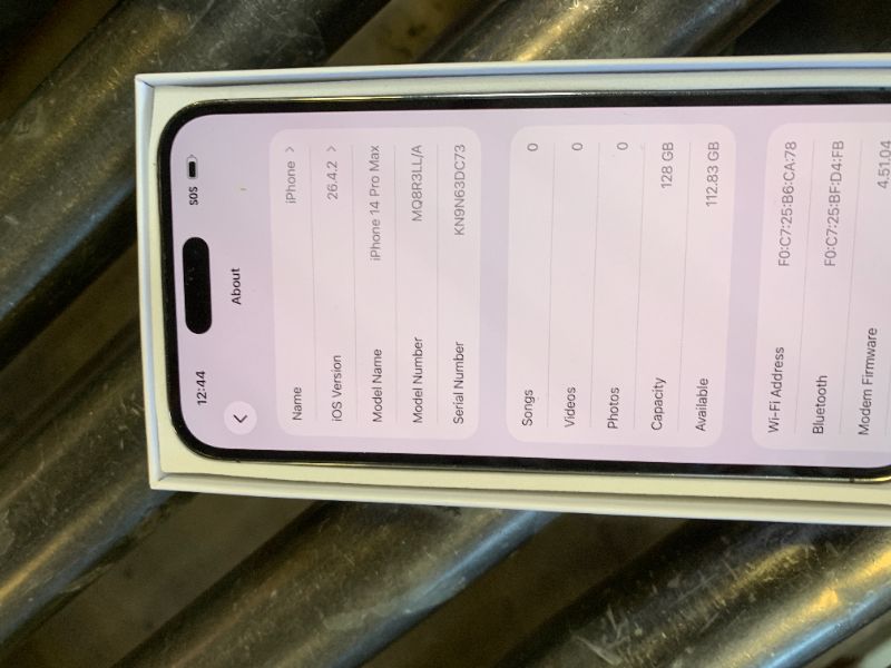 Photo 1 of Apple iPhone 14 Pro Max, 128GB, Deep Purple - Unlocked (Renewed)