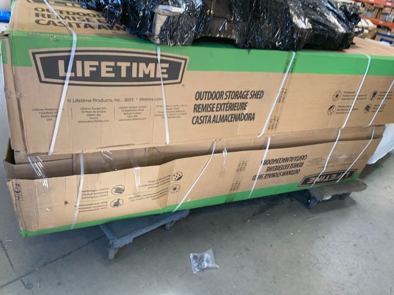 Photo 1 of Lifetime 20 x 8 Ft. Outdoor Storage Shed with Steel Reinforced HDPE Walls, Lockable Doors, Windows, Skylights, Adjustable Shelving, Slip?Resistant Floor, UV?Protected Backyard Shed