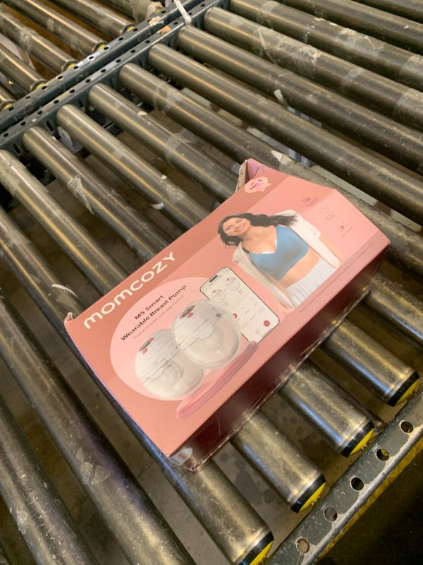 Photo 1 of Momcozy M5 Smart APP Controlled Wearable Breast Pump, Hands-Free Wireless Electric Pump, 3 Modes 9 Suction Levels, BPA-Free, Portable Lightweight, 24mm Flange, 2-Pack Quill Gray
