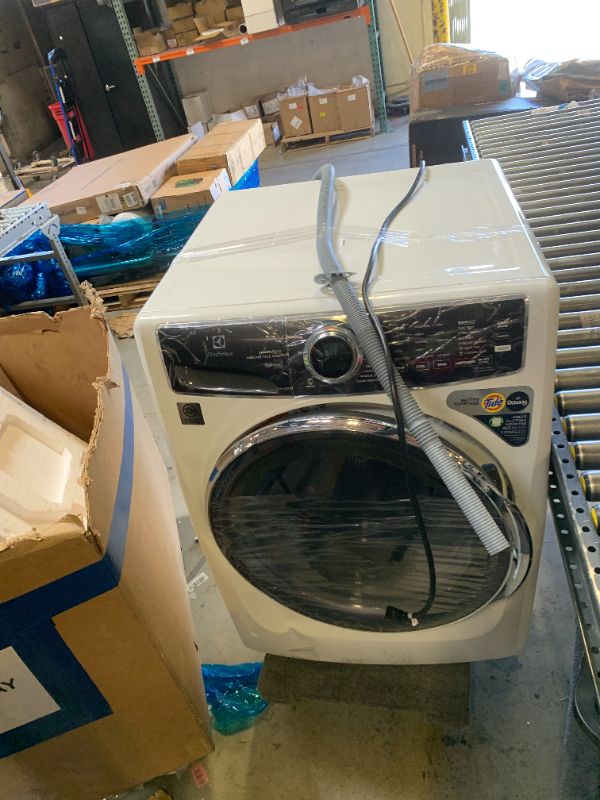 Photo 1 of Electrolux 27 in. W 4.5 cu. ft. Front Load Washer with SmartBoost, LuxCare Plus Wash System, Perfect Steam in White