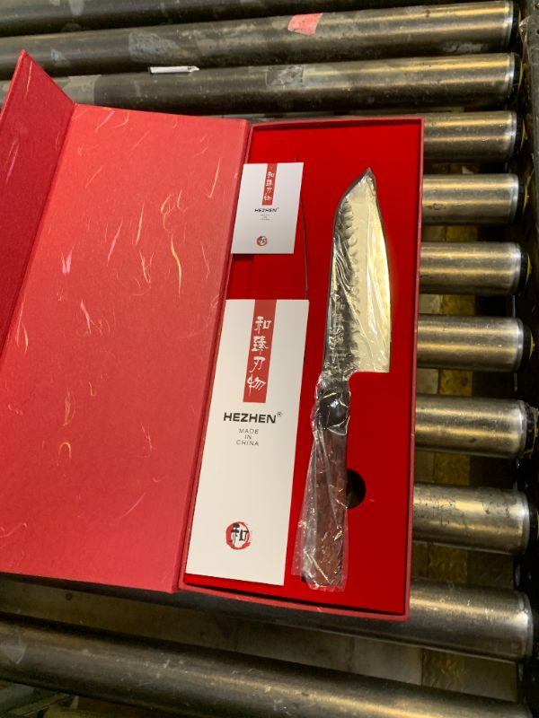 Photo 1 of HEZHEN Chef's Knife Set 5PCS, 3 Layers High Carbon Clad,Razor Sharp 10Cr15CoMoV Steel Core, Ergonomic Redwood Octagonal Handle
