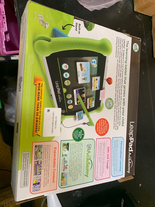 Photo 1 of MAJOR DAMAGE-------------LeapFrog LeapPad Academy Kids’ Learning Tablet, Green