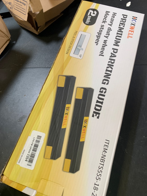 Photo 1 of HOXWELL (New Updated 18" 2 Packs Heavy Duty Parking Stopper for Garage, Parking Gadgets Protects Car, Parking Aid Easy to Install 2 PCS, 18" L x 3.7" W x 1.8" H