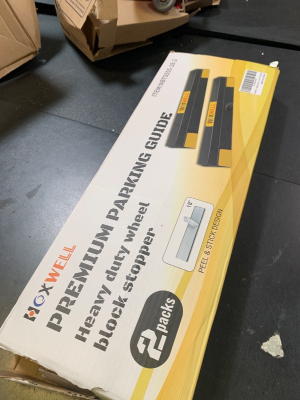 Photo 1 of HOXWELL (New Updated 18" 2 Packs Heavy Duty Parking Stopper for Garage, Parking Gadgets Protects Car, Parking Aid Easy to Install 2 PCS, 18" L x 3.7" W x 1.8" H