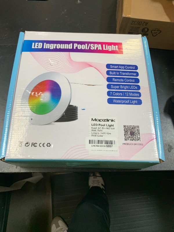 Photo 1 of Pool Lights for Inground Pool, 54W 10 Inch Large LED Multicolor Inground Pools Led Light with 150 Foot Cord for Wet Niche, APP & Remote Control