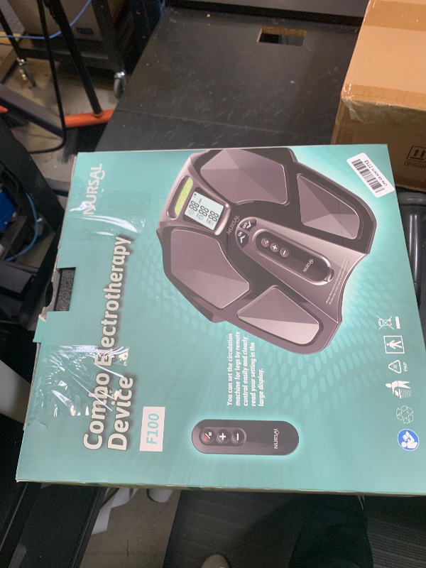 Photo 1 of NURSAL EMS Foot Massager for Neuropathy, Electric Muscle Stimulator for Feet & Legs Circulation, TENS Unit for Feet with 6 Reusable Pads, Wireless Remote with 90 Adjustable Intensity Levels