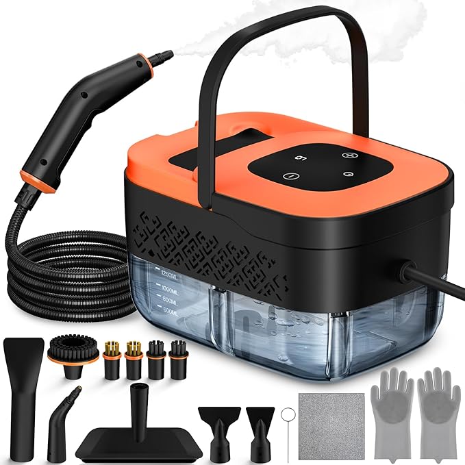 Photo 1 of Steam Cleaner, Portable Steamer for Cleaning with 16pcs Accessories, 6-Level Adjustable, 15s Heat-Up, Handheld Steam Cleaner for Home, Tile, Grease, Dirt, Grout, Car Detailing