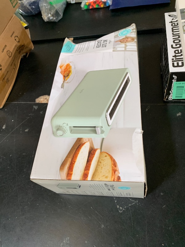 Photo 1 of Martha Stewart 2 Slice Long Slot Toaster, Extra Wide for Sourdough & Bagels, 10 Setting Shade Control, Removable Crumb Tray, Self-Centering Design, Defrost/Reheat, Cancel, Slim Space-Saving, Honeydew