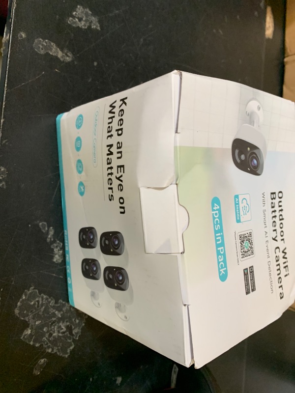 Photo 1 of GMK Security Cameras Wireless Outdoor 4 Pack, 2K Battery Powered Cameras for Home Security, Color Night Vision, Motion Detection, 2-Way Talk, IP65 Waterproof, Remote Access, Cloud/SD Storage