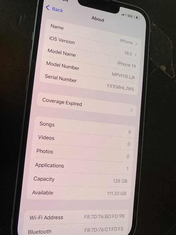 Photo 1 of Apple iPhone 14, 128GB, Blue - Unlocked (Renewed)
